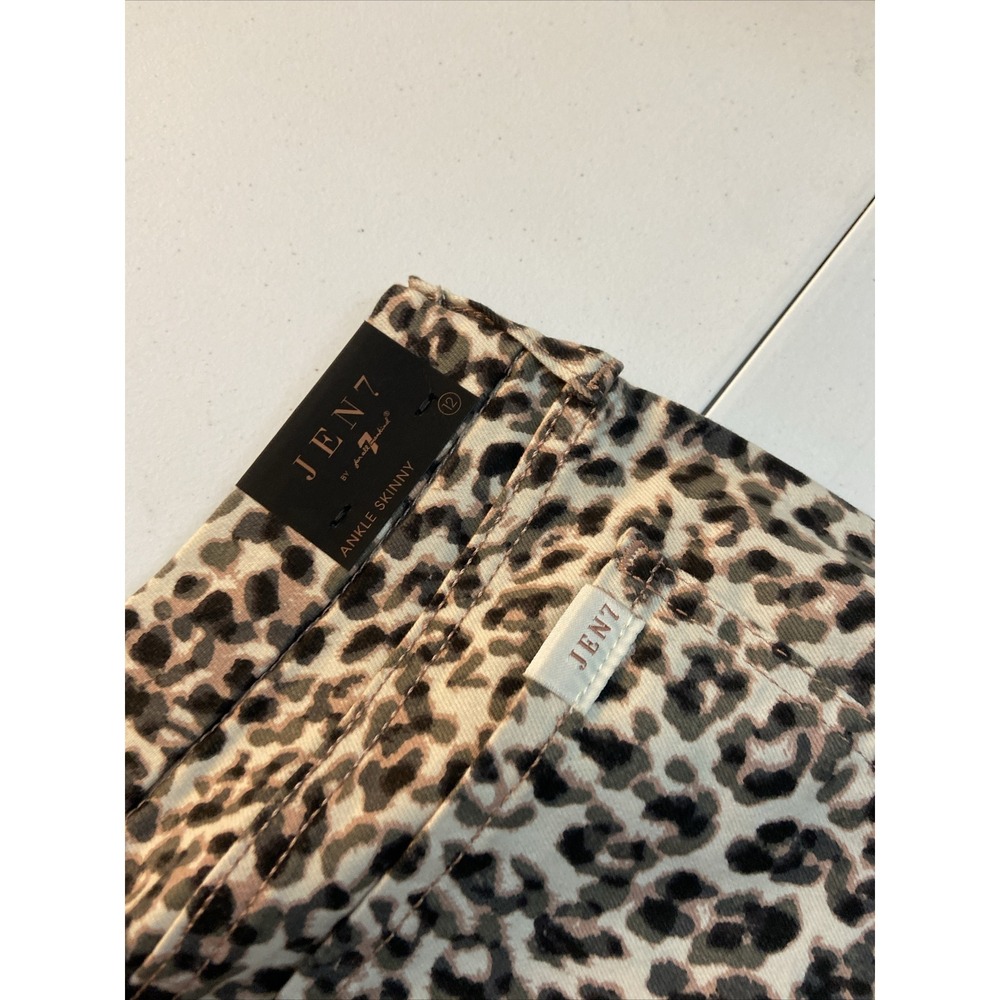 7 for all mankind women's jeans Size 12 Jen 7 Leopard Ankle Skinny - Picture 7 of 7